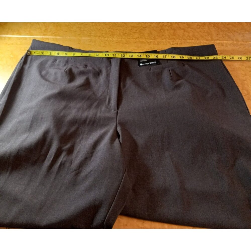 Avenue Stretch Women's Pants 47/29.5 Plus Size 26 Brown Flat Front Straight NWT - Picture 12 of 16